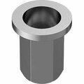 Bsc Preferred Heavy Duty Twist-Resistant Rivet Nut Steel 10-24 Internal Thread.085-.135 Material Thickness, 25PK 90720A420